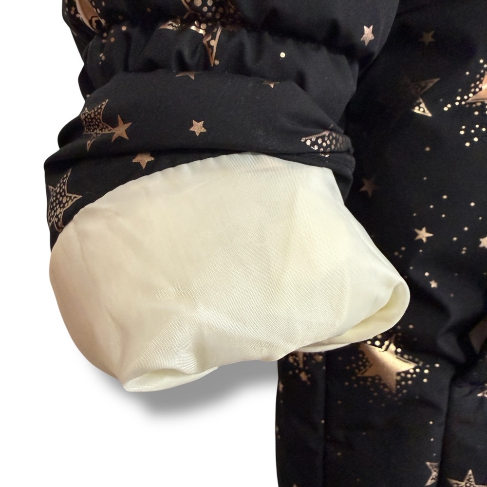 Girls ZeroXposur Heavyweight Winter Puffer Coat Starry Night Sz 14/16 Black Gold - Picture 7 of 12